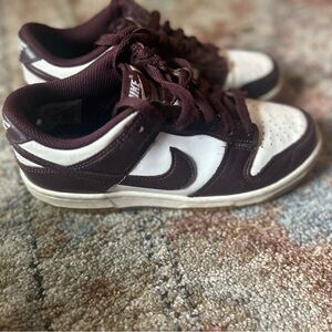 Nike Maroon and White Sneakers
